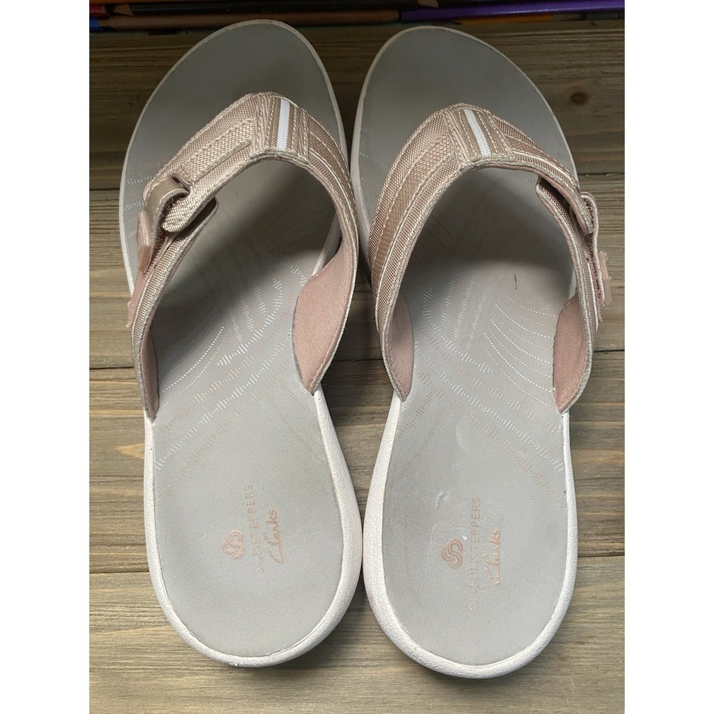 Clarks Cloudsteppers Breeze Sea Flip-Flops Women's Pink Gray Size 9 - Picture 6 of 8